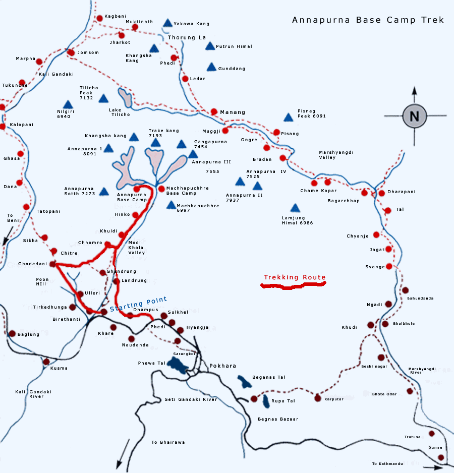 Annapurna Sanctuary Map