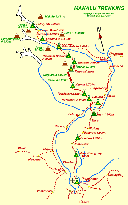 Makalu Treking Map 