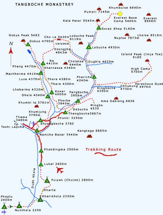 Tangboche Monastery  Trekking Map